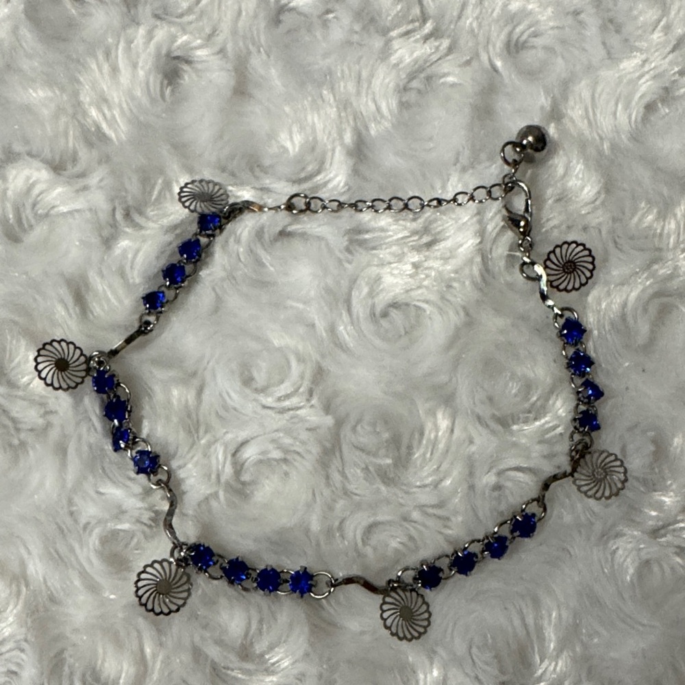 Elegant Blue and Silver Charm Bracelet